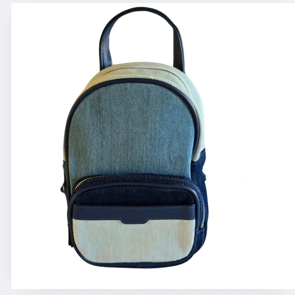 No Boundaries Mini Backpack Convertible  Multi Blue Denim Crossbody Bag Y2K